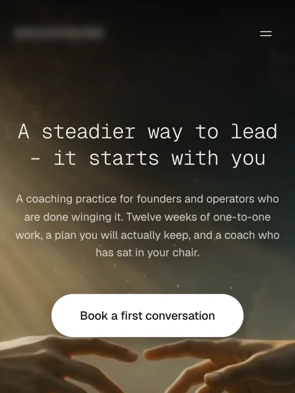 Concept build for coaching clients, on a phone, brand blurred